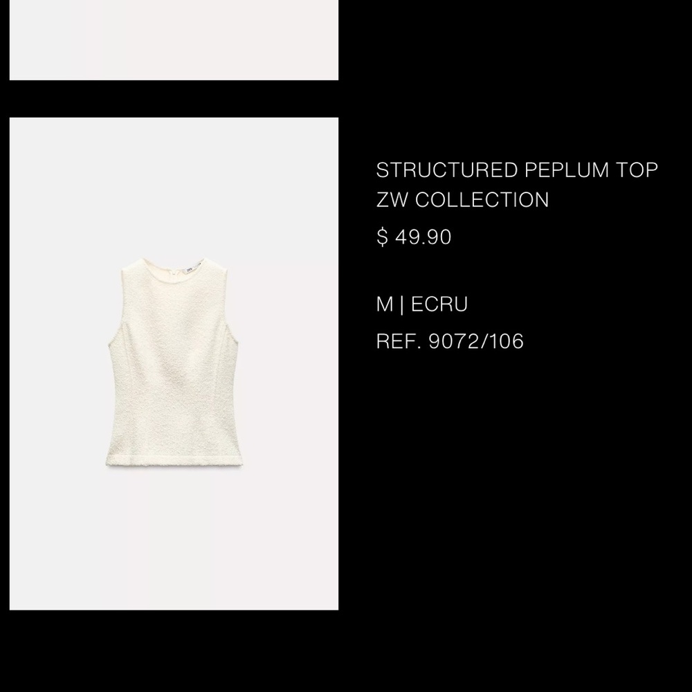 Zara ecru boucle top and skirt set - Picture 2 of 4